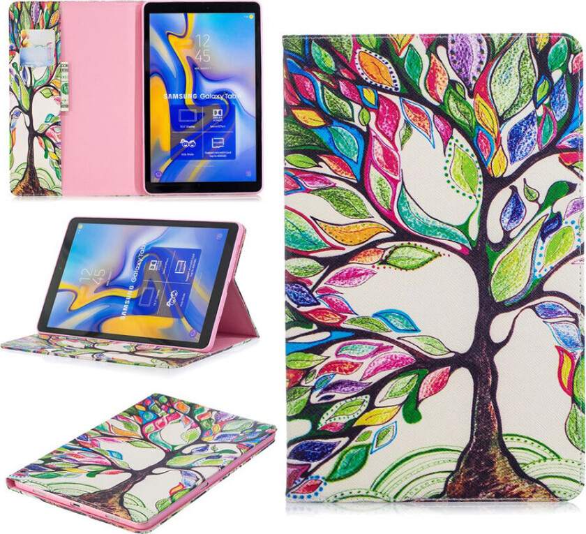 Galaxy Tab A 10.5 beskyttelses deksel av syntetisk skinn med printet mønster - fargelagt tre