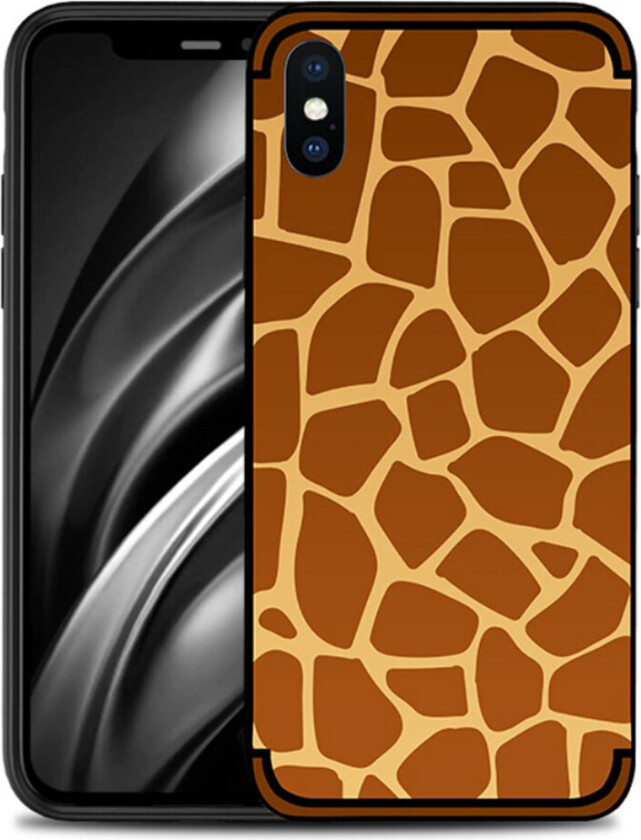 NXE iPhone Xs Max beskyttelses deksel av TPU med hevet printet mønster - sjiraff mønster