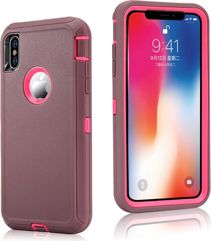 iPhone Xs Max beskyttelses deksel av plastikk og TPU - kaffe og rose