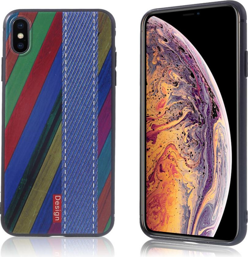 iPhone Xs Max beskyttelses deksel av myk TPU med hevet printet mønster - stil G