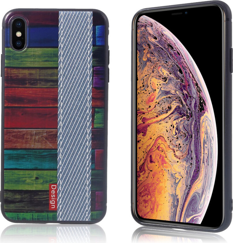 iPhone Xs Max beskyttelses deksel av myk TPU med hevet printet mønster - stil H