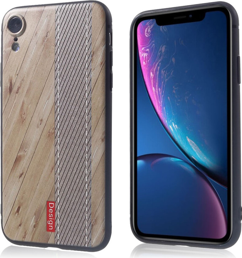 iPhone Xr beskyttelses deksel av TPU med hevet printet mønster - stil E