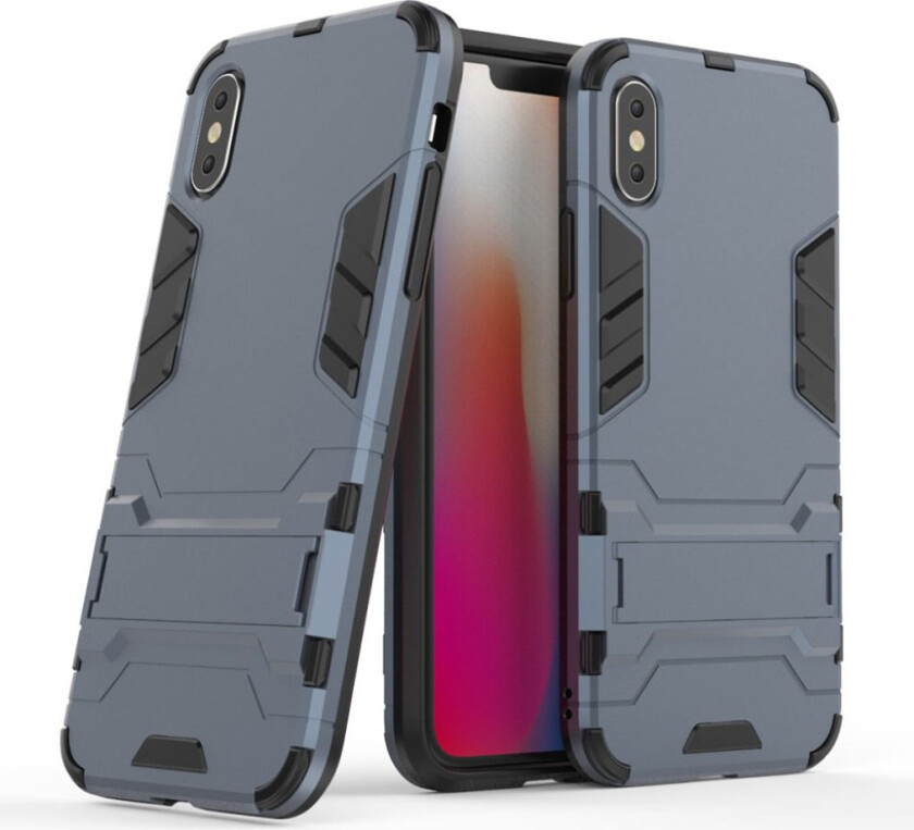 iPhone XS beskyttelses deksel av hybrid materiale - mørke blå