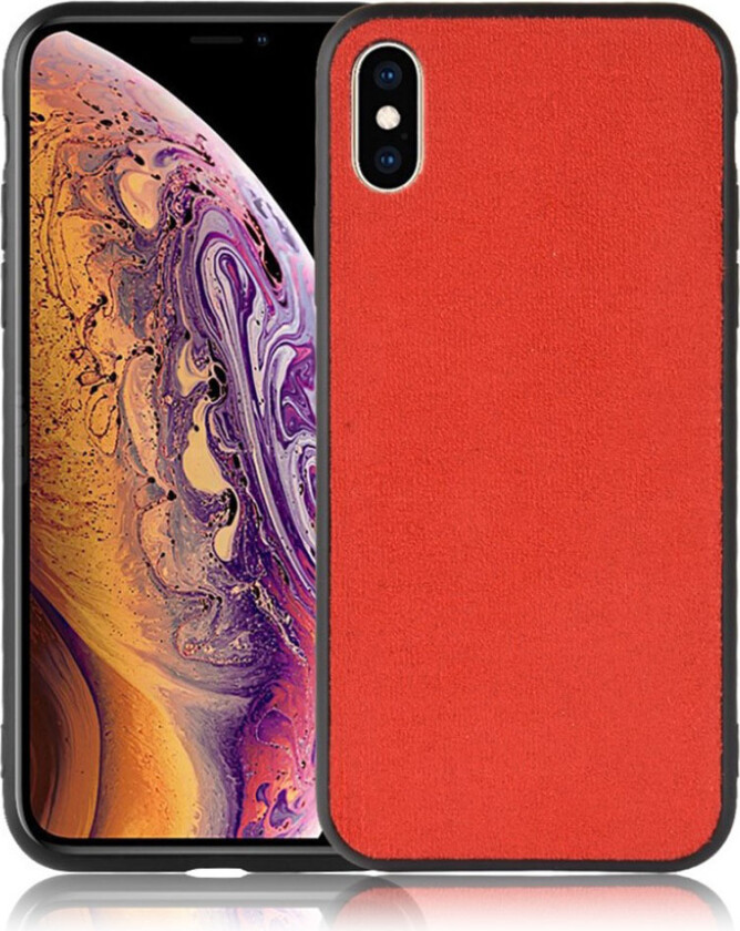 iPhone XS beskyttelses deksel av hybrid materiale med retro stil - rød