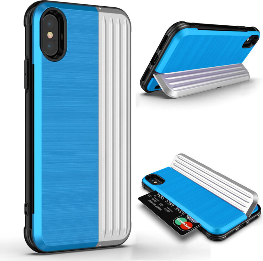 ANGIBABE iPhone Xs Max beskyttelses deksel av plastikk og TPU - blå og sølv