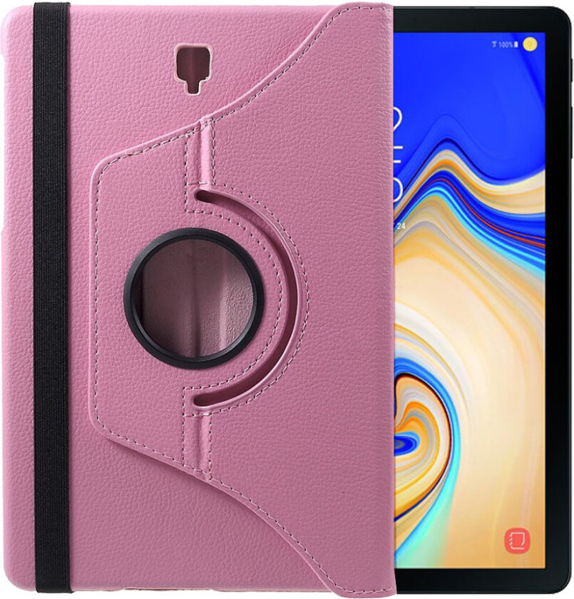 Galaxy Tab S4 beskyttelses deksel av syntetisk skinn med litchi tekstur - rosa
