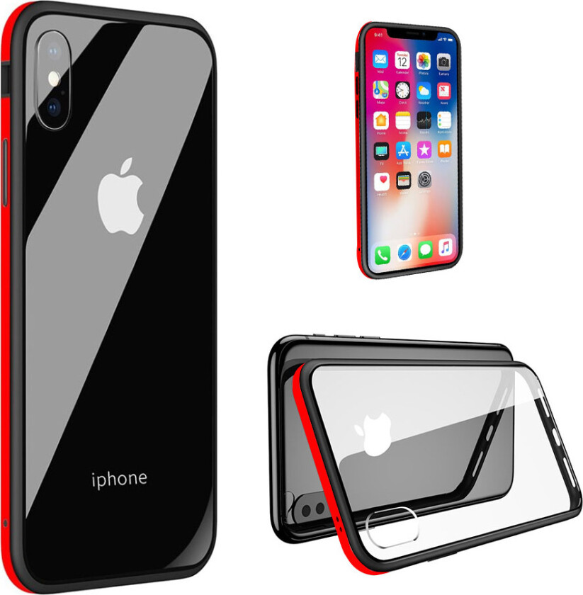 SULADA iPhone Xr beskyttelses deksel av hybrid materiale - rød