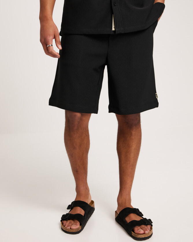 WBBen Plisse Shorts Tynne shorts Svart