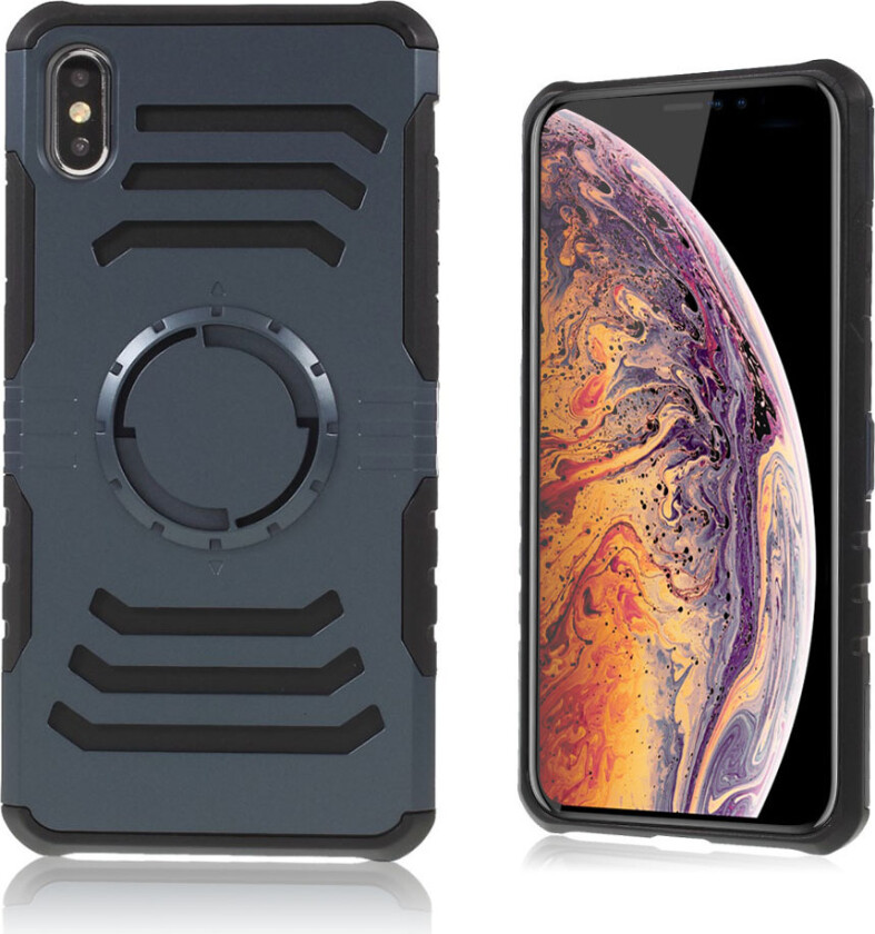 iPhone 9 Plus beskyttelses deksel av hybrid materiale - mørke blå