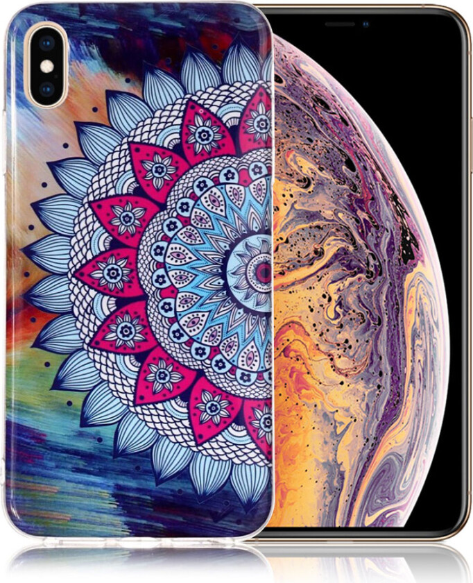 iPhone 9 Plus beskyttelses deksel av TPU med IMD Printet mønster som er selvlysende - blomster mønster