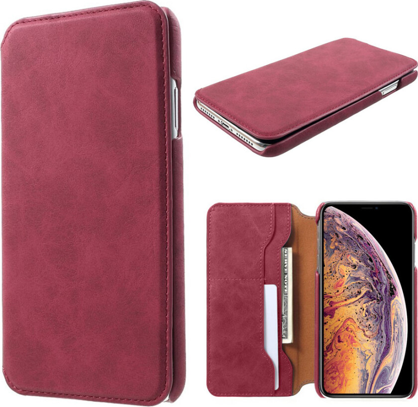 iPhone 9 Plus beskyttelses deksel av syntetisk skinn - rød