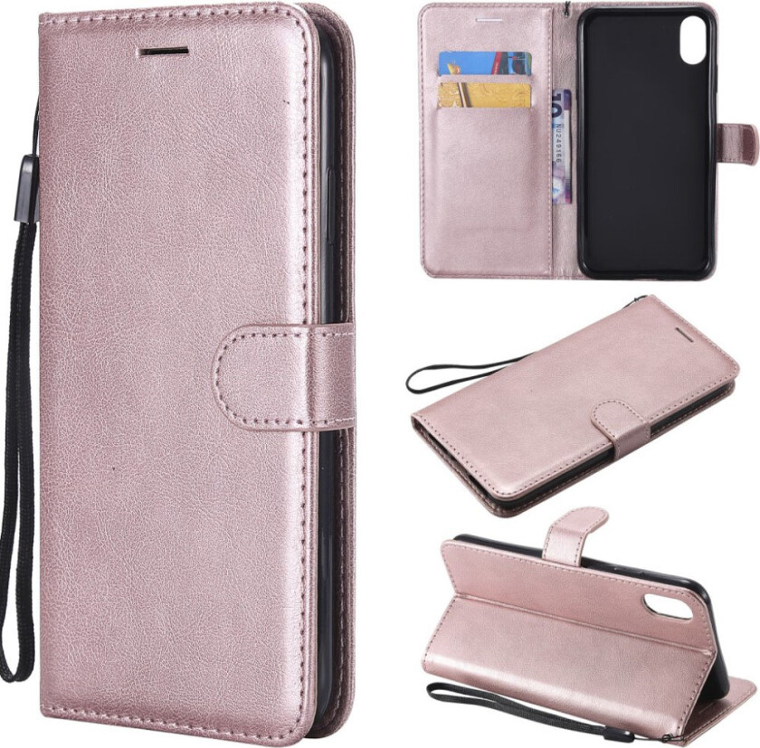 iPhone 9 Plus beskyttelses deksel av syntetisk skinn - rose gull