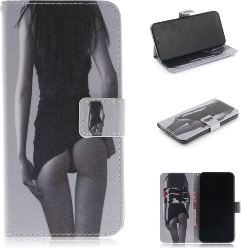 iPhone 9 beskyttelses deksel av syntetisk skinn med printet bilde - deilig jente