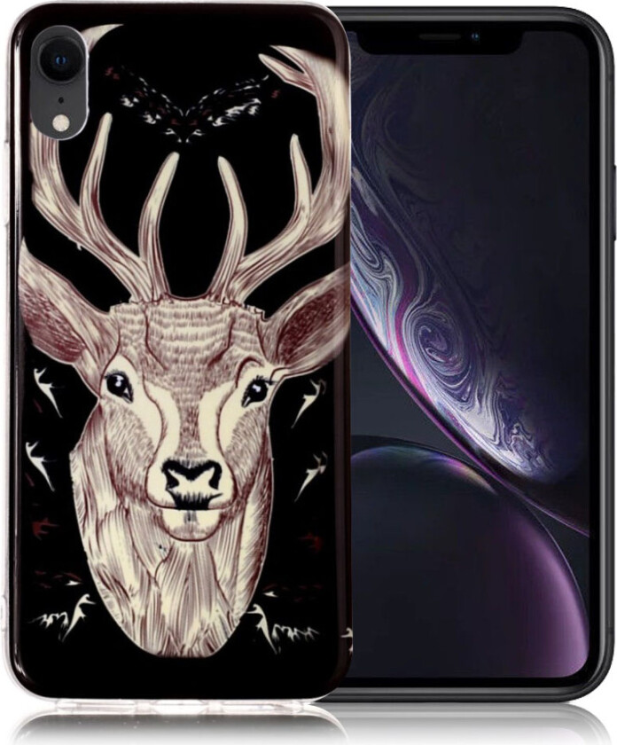 iPhone 9 beskyttelses deksel av TPU med IMD selvlysende printet mønster - hjorte mønster