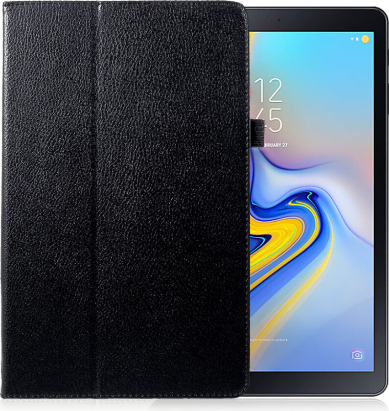 Galaxy Tab A 10.5 beskyttelses deksel av syntetisk skinn - svart