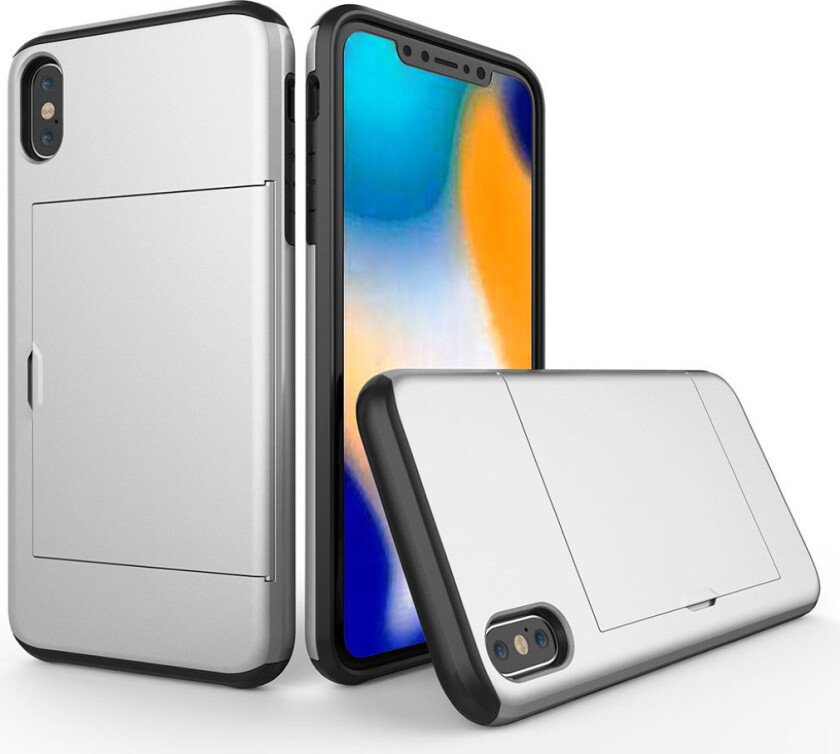 iPhone 9 Plus beskyttelses deksel av hybrid materiale - sølv