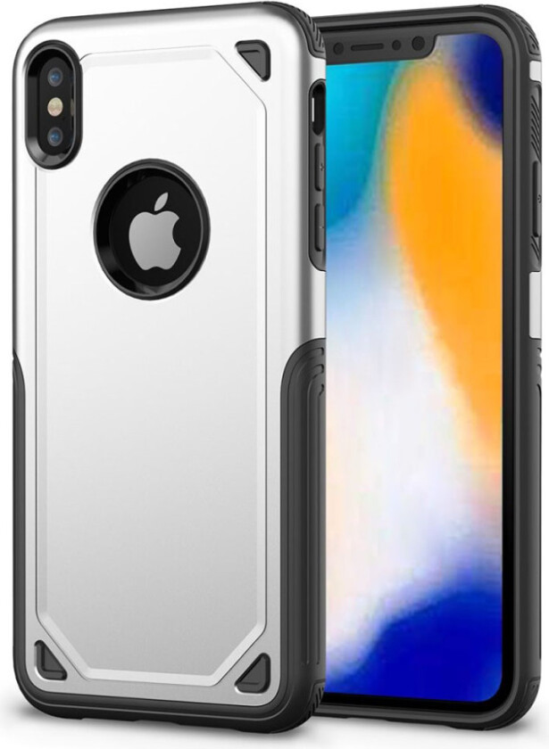 iPhone 9 Plus beskyttelses deksel av hybrid materiale - sølv