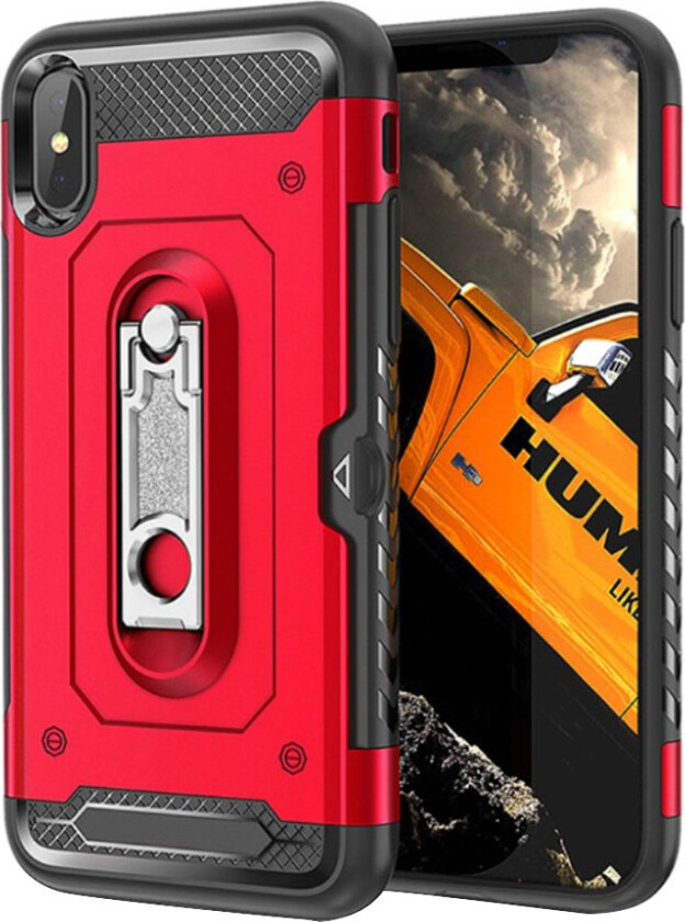 iPhone 9 Plus beskyttelses deksel av hybrid materiale - rød