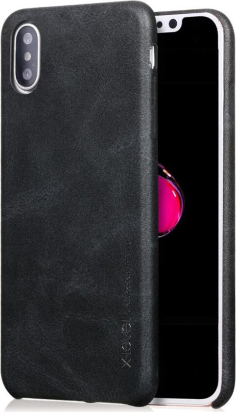 X LEVEL iPhone Xr beskyttelses deksel av plastikk dekt av syntetisk skinn - svart