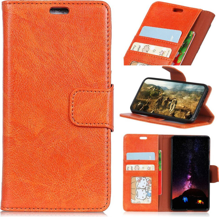 iPhone Xr beskyttelses deksel av behandlet kuskinn med slitt tekstur - oransj