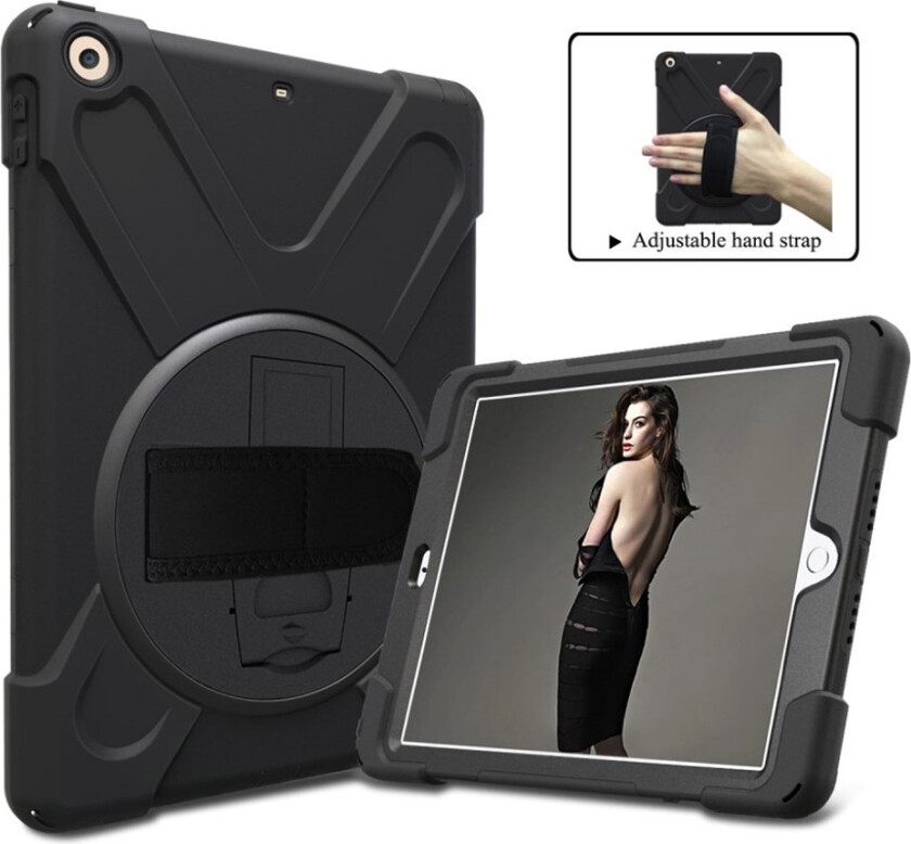 iPad beskyttelses deksel av hybrid materiale - hel svart