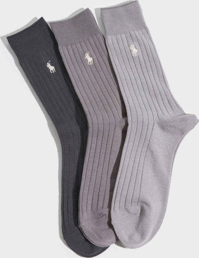 Egyptian 3PK-Crew Sock-3 Pack Sokker Grå