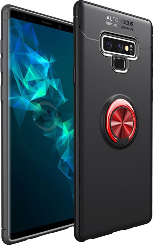 Galaxy Note9 beskyttelses deksel av silikon og plastikk - svart og rød