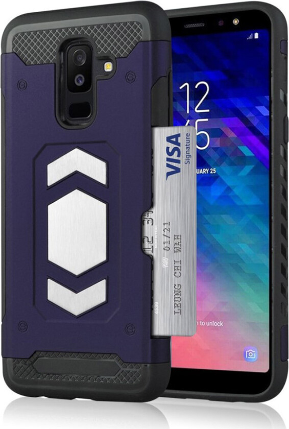 Galaxy A6 Plus beskyttelses deksel av hybrid materiale - blå