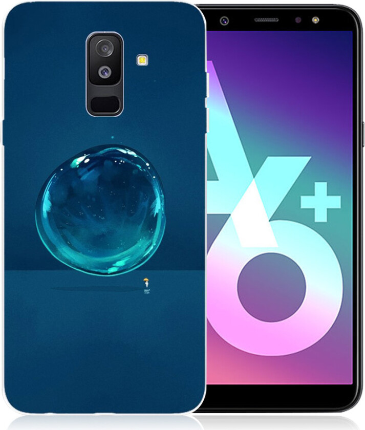 Galaxy A6 Plus beskyttelses deksel av silikon og plastikk med printet mønster - vann dråpe