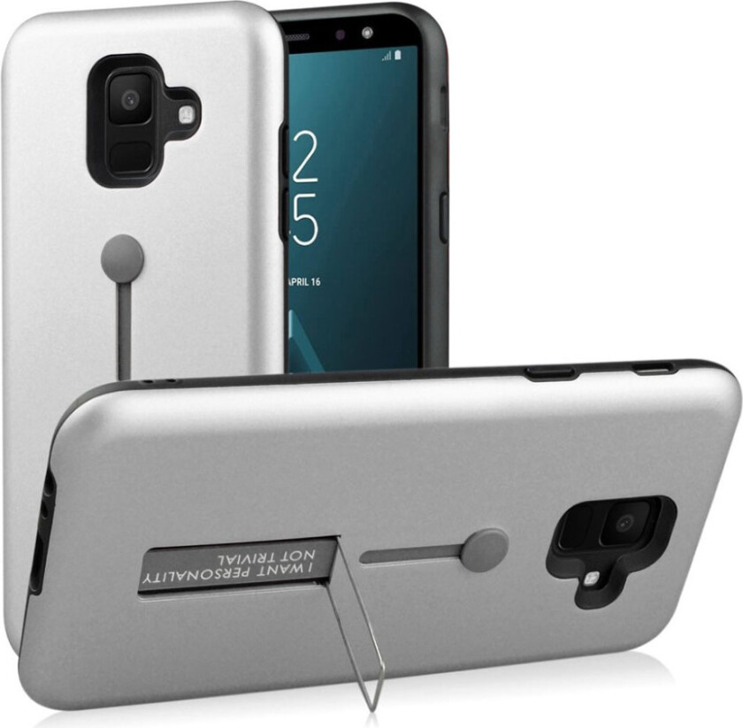 Galaxy A6 beskyttelses deksel av hybrid materiale - sølv