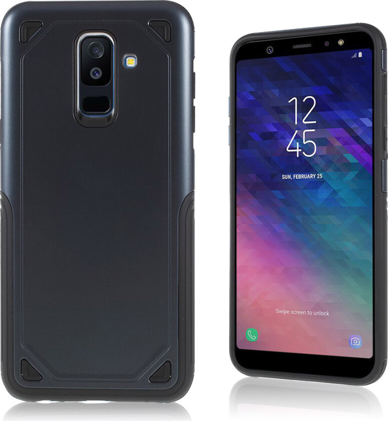 Galaxy A6 Plus beskyttelses deksel av hybrid materiale - mørke blå