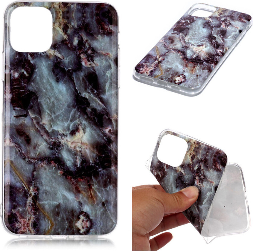 Marble iPhone 11 Pro Max deksel - Teal / svart marmor