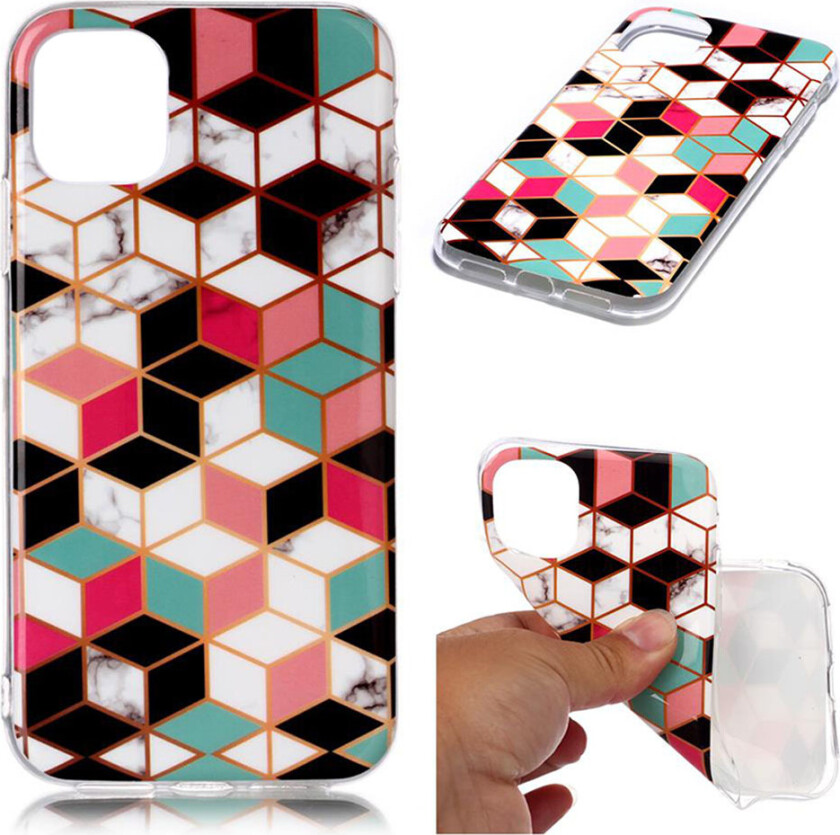 Marble iPhone 11 deksel - Fargerikt diamantmønster
