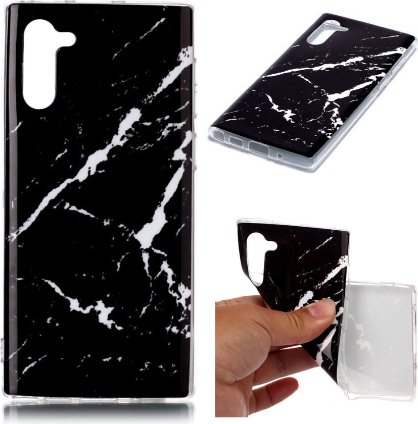 Marble Samsung Galaxy Note 10 deksel - Svart glansmarmor