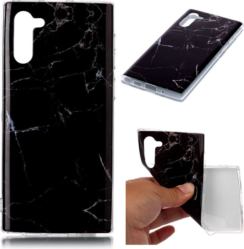 Marble Samsung Galaxy Note 10 deksel - Svart