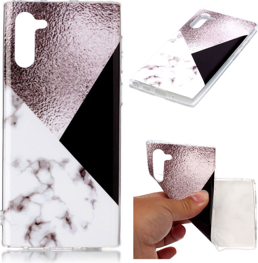 Marble Samsung Galaxy Note 10 deksel - Rose / Hvit / Svart