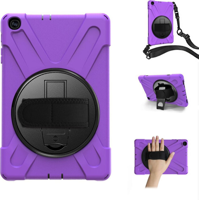Galaxy Tab A 10.1 (2019) 360 graders silikon combo deksel - Purple