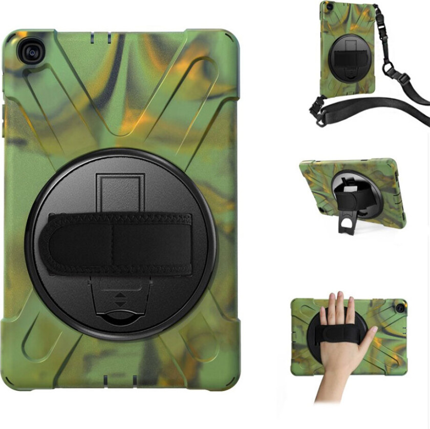 Galaxy Tab A 10.1 (2019) 360 graders silikon combo deksel - Kamuflasje