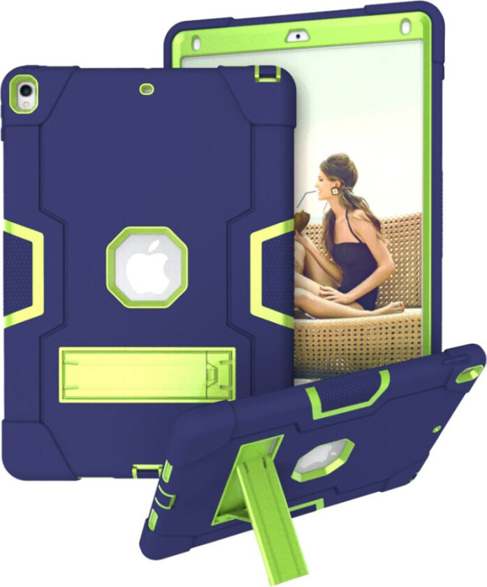 iPad Air (2019) støtsikker hybrid deksel - Mørk Blå / Grønn