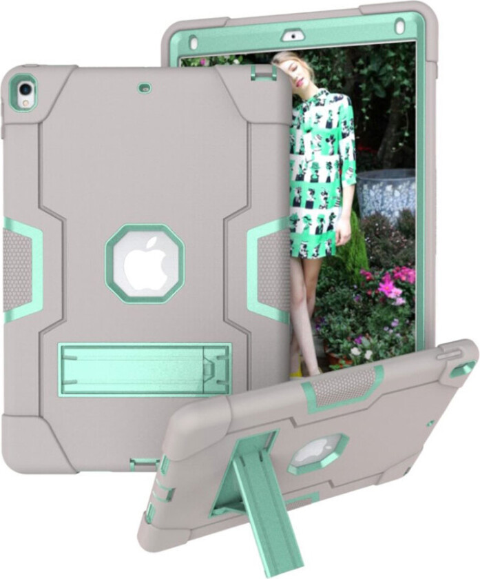 iPad Air (2019), jordet hybrid deksel - Grå / Cyan