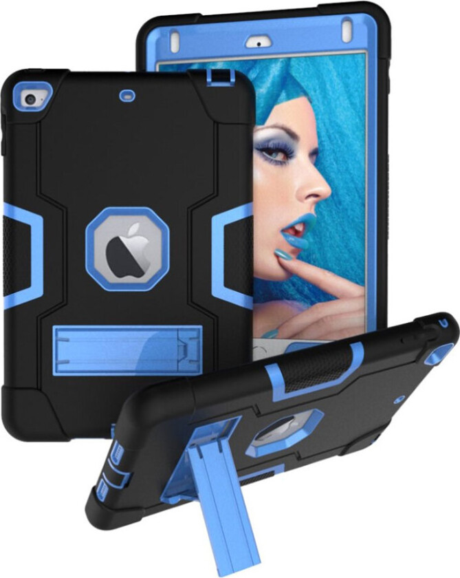 iPad Mini (2019) støtsikker hybrid deksel - Cyan / Rose