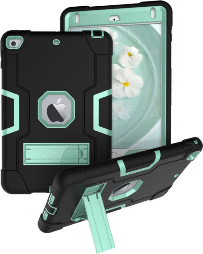 iPad Mini (2019) støtsikker hybrid deksel - Sort / Cyan