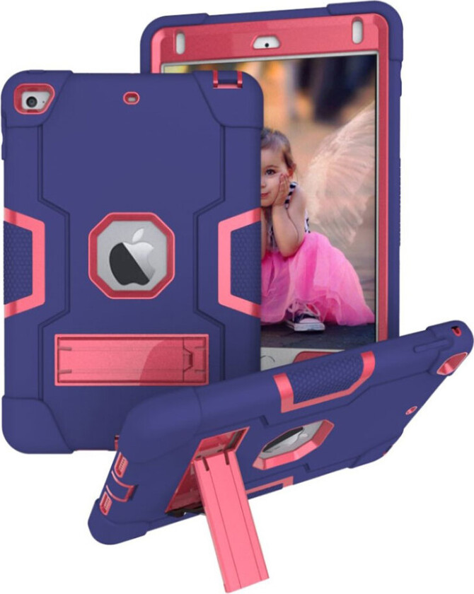 iPad Mini (2019) støtsikker hybrid deksel - Mørk Blå / Rose