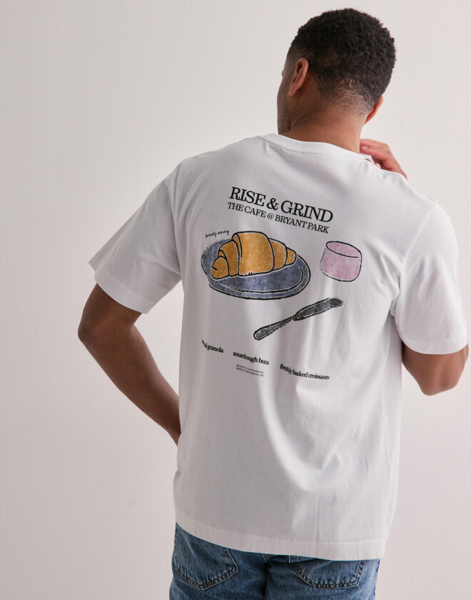 Jack & Jones Jorroxbury Sketch Tee Ss Crew Neck T-skjorte med trykk Hvit