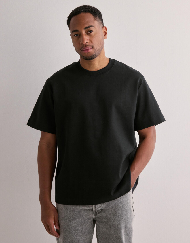 Jack & Jones Jcospongy Tee Ss Crew Neck Kortermede t-shirts Svart