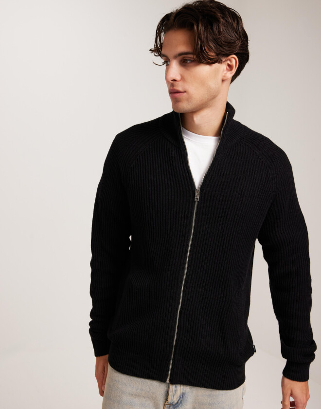 Jack & Jones Jjpannel Knit Zip Cardigan AW24 Gensere med glidelås Svart