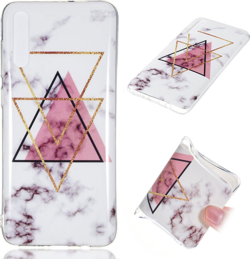 Galaxy A70 marmor mønster gel deksel - Style V