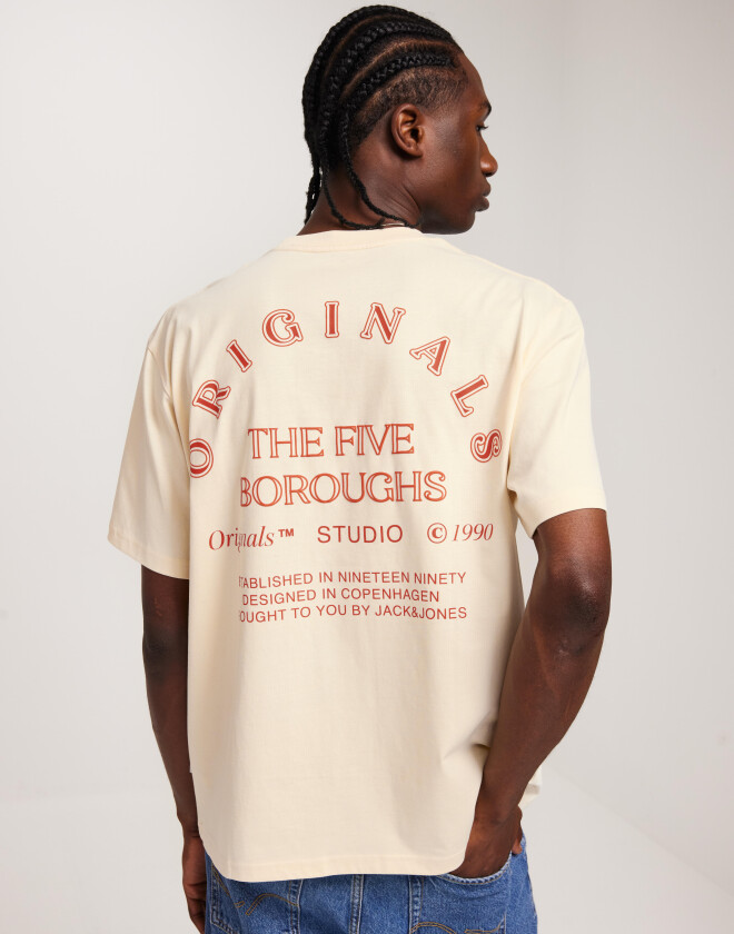 Jack & Jones Jorbrooklyn Back Tee Ss Crew Neck T-skjorte med trykk Gul