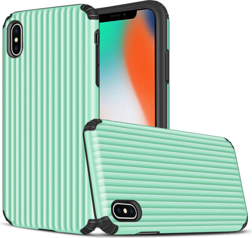 iPhone Xs Max koffertform hybrid deksel - cyan