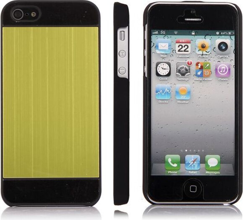 Brushed Alu - svart (Grønn) iPhone 5 Deksel